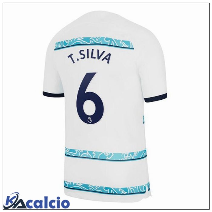 Maglie Calcio FC Chelsea (T. SILVA 6) Seconda Bianco 2022/2023
