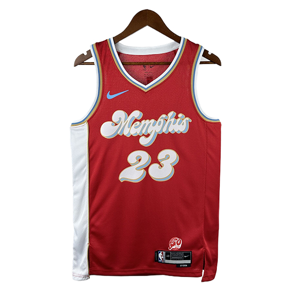 Maglia Memphis Grizzlies (Rosa #23) 2024/2025 Rosso/Blu