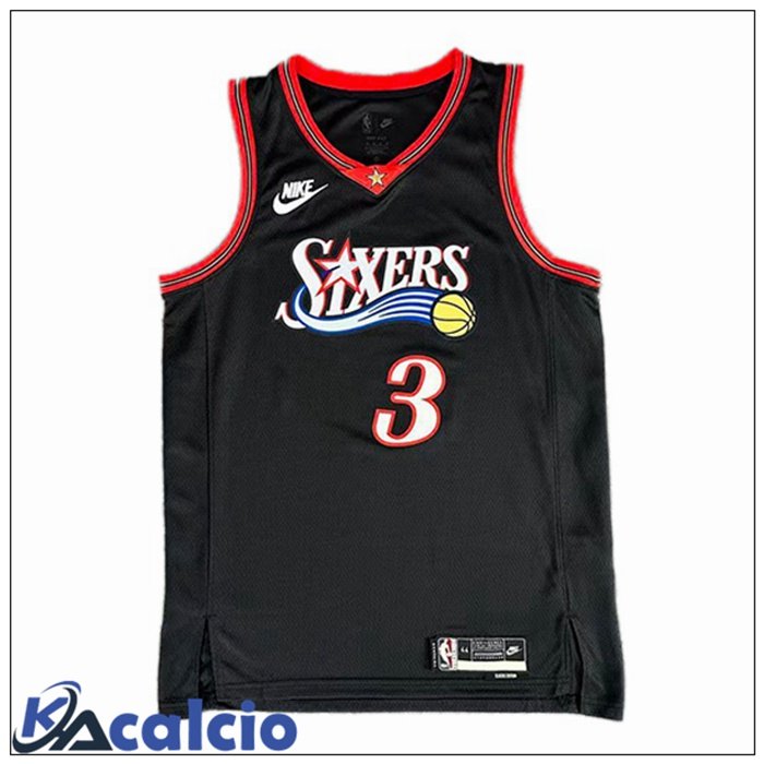 Maglia NBA Philadelphia 76ers (Allen Iverson 3) Nero 2025/2026