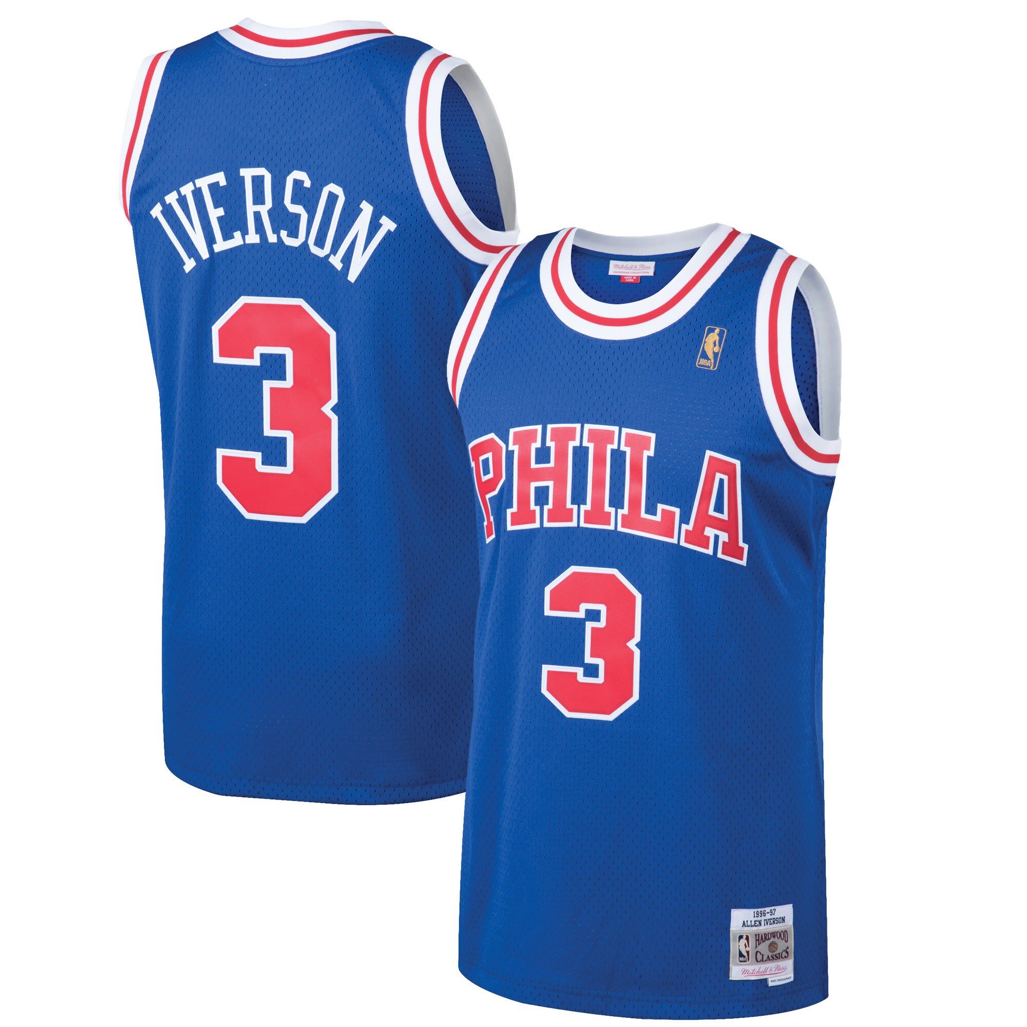 Philadelphia 76ers Maglia Swingman Hardwood Classics 1996/97 di Mitchell & Ness - Allen Iverson